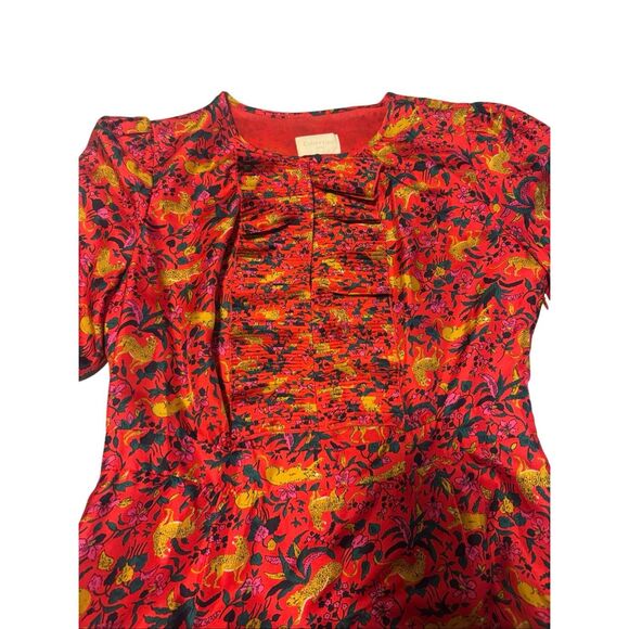 J. crew collection size M leopard red print holiday dress - EUC - Picture 3 of 11